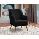 Ver imagem 4 de Poltrona Decorativa Retrô Recepção Magali Lisa Veludo Preto Lansofbr