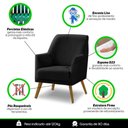 Ver imagem 2 de Poltrona Decorativa Retrô Recepção Magali Lisa Veludo Preto Lansofbr