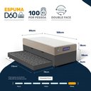 Ver imagem 3 de Cama Box Baú + Colchão Gazin de Espuma D28 Double Face Force Plus + Auxiliar de Espuma Solteiro
