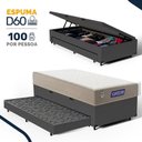 Ver imagem 2 de Cama Box Baú + Colchão Gazin de Espuma D28 Double Face Force Plus + Auxiliar de Espuma Solteiro