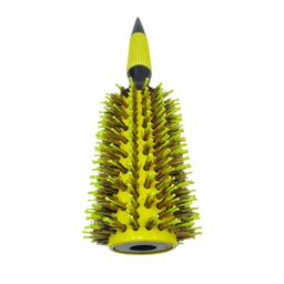 Escova Profissional Cerdas Javali Cabeleireiro Tam.18:Amarelo - 3