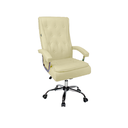 Ver imagem 1 de Cadeira de Escritório Presidente - Assento em Pu Cor Fendi - Base Giratória Cromada - 2% Off no Fret