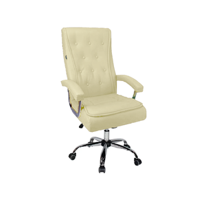 Cadeira de Escritório Presidente - Assento em Pu Cor Fendi - Base Giratória Cromada - 2% Off no Fret