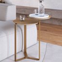 Ver imagem 2 de Mesa Lateral para Sala de Estar 2 em 1 Pés Metálicos Dari A03 Hanover Dourado - Lyam Decor