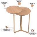Ver imagem 4 de Mesa Lateral para Sala de Estar 2 em 1 Pés Metálicos Dari A03 Hanover Dourado - Lyam Decor