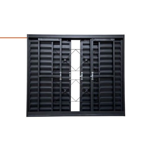 Janela Veneziana Aço 6 Folhas Grade Xadrez Zarcão 100x100