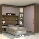 Ver imagem 1 de Quarto Modulado Solteiro de Canto 6 Peças 6 Portas Paris Luciane
