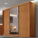 Ver imagem 4 de Guarda Roupa Casal Londres Plus 3 Portas 1 com Espelho 8 Gavetas Cinamomo - Novo Horizonte