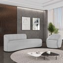Ver imagem 2 de Sofá 4 Lugares Orgânico 220cm Morgan e Poltrona Lua Bouclê Cinza D03 - D'Rossi