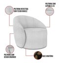 Ver imagem 4 de Sofá 4 Lugares Orgânico 220cm Morgan e Poltrona Lua Bouclê Cinza D03 - D'Rossi