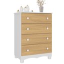 Ver imagem 2 de Cômoda Infantil 65cm com 4 Gavetas Dengo Multimóveis Mp4409 Branco/madeirado Branco/madeirado