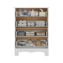 Ver imagem 3 de Cômoda Infantil 65cm com 4 Gavetas Dengo Multimóveis Mp4409 Branco/madeirado Branco/madeirado