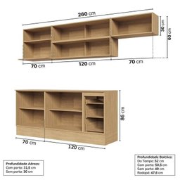 Cozinha Modulada 6 Peças 4 Aéreos 2 Balcões Nara Cabecasa Madeiramadeira - 4