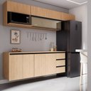 Ver imagem 1 de Cozinha Planejada 6 Peças 4 Aéreos 2 Balcões Nara CabeCasa MadeiraOriginals Marrom/Avena