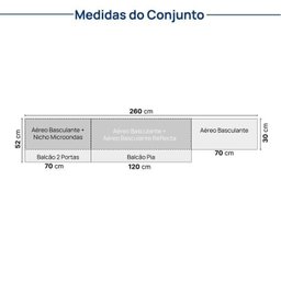 Cozinha Modulada 6 Peças 4 Aéreos 2 Balcões Nara Cabecasa Madeiramadeira - 6