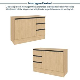 Cozinha Modulada 6 Peças 4 Aéreos 2 Balcões Nara Cabecasa Madeiramadeira - 14