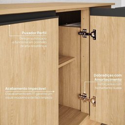Cozinha Modulada 6 Peças 4 Aéreos 2 Balcões Nara Cabecasa Madeiramadeira - 18