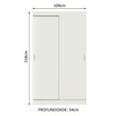 Ver imagem 3 de Guarda-Roupa Solteiro Madesa Tokio 2 Portas de Correr 2 Gavetas Branco Cor:Branco