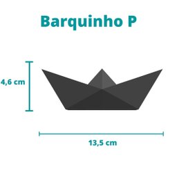 Estatueta Barquinho Origami P - 13,5cm comp. - Toque 3D:Vermelho - 4