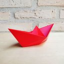 Ver imagem 5 de Estatueta Barquinho Origami P - 13,5cm comp. - Toque 3D:Vermelho