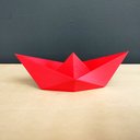 Ver imagem 1 de Estatueta Barquinho Origami P - 13,5cm comp. - Toque 3D:Vermelho