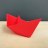 Estatueta Barquinho Origami P - 13,5cm comp. - Toque 3D:Vermelho - 2