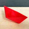Estatueta Barquinho Origami P - 13,5cm comp. - Toque 3D:Vermelho - 3