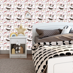 Papel de Parede Adesivo Desenho de Ursinhos e Pandas 12m - 2