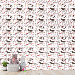 Papel de Parede Adesivo Desenho de Ursinhos e Pandas 12m - 3