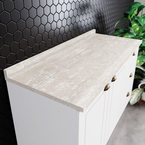Tampo para Balcão Amy sem Porta 1 Prateleira BP 120cm Cinza Casa 812