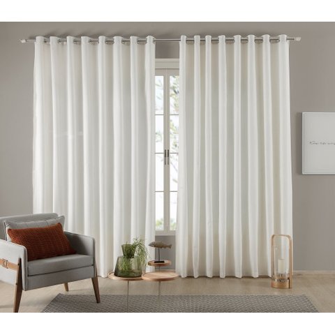 Cortina Para Sala e Quarto Madras Várias Cores e Tamanhos:Palha/3,00x2,30