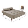 Sofá Cama 3 Lugares Jade Retrátil Reclinável Bege Capuccino - 6