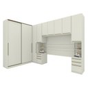 Ver imagem 2 de Quarto Modulado Casal Completo 9 Portas 9 Gavetas Canto Reto Seletto Bege/Areia HP