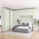 Ver imagem 1 de Quarto Modulado Casal Completo 9 Portas 9 Gavetas Canto Reto Seletto Bege/Areia HP