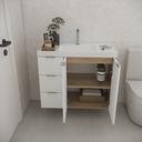 Ver imagem 3 de Gabinete de Banheiro sem Cuba Vittare 79,6cm Estilare Gab5004 Carvalho/branco Gaveta Esquerda