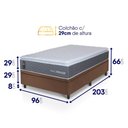Ver imagem 2 de Conjunto Box Baú Marrom Argel Cinza Espuma D33 Solteiro 96x203x74 - King House