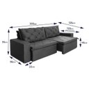 Ver imagem 3 de Sofá Cama Retrátil Reclinável 3,00m Bangkok Suede Velut Cinza Molas no Assento - King House