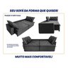 Sofá Cama Retrátil Reclinável 3,00m Bangkok Suede Velut Cinza Molas no Assento - King House - 6