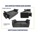 Ver imagem 6 de Sofá Cama Retrátil Reclinável 3,00m Bangkok Suede Velut Cinza Molas no Assento - King House