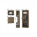 Ver imagem 3 de Quarto de Solteiro com Guarda Roupas Mesa de Cabeceira e Nicho Paris Luciane Móveis