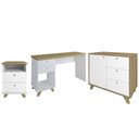 Ver imagem 1 de Conjunto Escritório Home Office 3 Peças Elai A06 Olmo-branco - Mpozenato