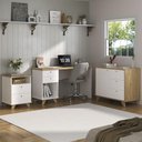 Ver imagem 3 de Conjunto Escritório Home Office 3 Peças Elai A06 Olmo-branco - Mpozenato