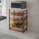 Ver imagem 1 de Fruteira com Suporte para Micro-ondas Barcelona Aço Cobre Cesto Preto Tampo Branco - Cor: Marrom