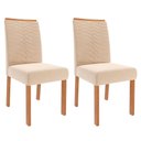 Ver imagem 3 de Conjunto de Mesa de Jantar Tampo de Vidro Off White Agata 1,30 e 4 Cadeiras Clarice Nature/off White