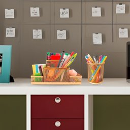 Kit Escritório Organizador de Mesa Escritório e Porta Caneta Rose Gold Dourado - Kit 4 Dourado - 6