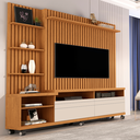 Ver imagem 3 de Home Theater para Sala Tv de até 55 Polegadas Seis Rodízios Duas Portas Ripado Nobre - Giga Móveis:n