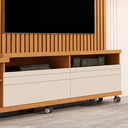 Ver imagem 6 de Home Theater para Sala Tv de até 55 Polegadas Seis Rodízios Duas Portas Ripado Nobre - Giga Móveis:n