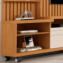 Ver imagem 5 de Home Theater para Sala Tv de até 55 Polegadas Seis Rodízios Duas Portas Ripado Nobre - Giga Móveis:n