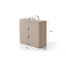 Cama Dobrável Portátil Estofado Camping Viagem Espuma D24 - Bege - 3