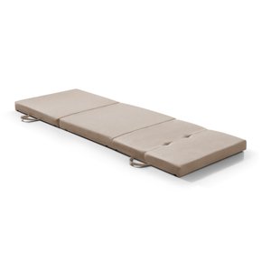 Cama Dobrável Portátil Estofado Camping Viagem Espuma D24 - Bege
